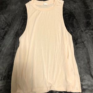 Pale peachy pink muscle tee top